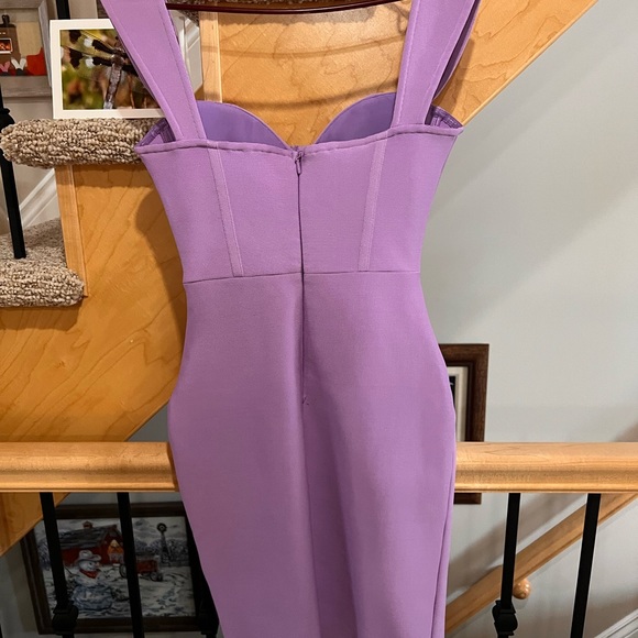Size S draped off shoulder purple bandage dress - Picture 11 of 16